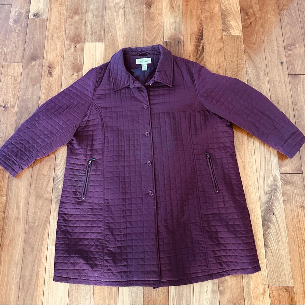 Willow Lane Coat Quilted Burgundy Plus Size 3X